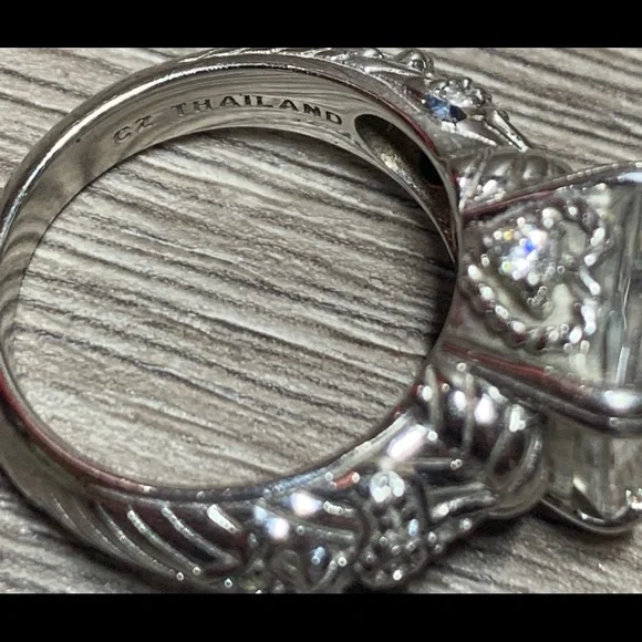 Judith Ripka Sterling Silver Asscher Cut Cubic Zirconia Ring, Size 5 - Picture 6 of 10